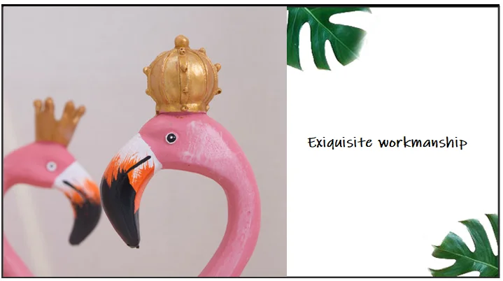 Creative Wooden Flamingo Cake Car Ornament Home Decorative Wood Handicraft Party Gift Art Decoration