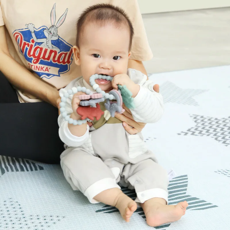 Baby Teething Pearls Toys Food Quality Cooked Silicon Teething Pearls Frozen Anti-Eating Hand Baby Bite Music