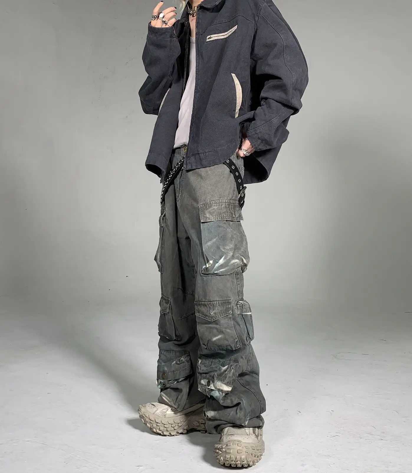 Oversize For Work Rip Stop Supplier Sky Blue Fit Camo Preloved American Techwear Gems Trending Tactical Men Slim Cargo Pants