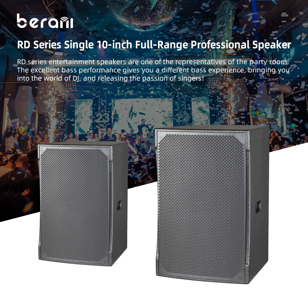 Berani RD10 Factory Wholesale  Subwoofer Passive PA Stage Soundbar  Church 10 inch  Professional Audio Speaker