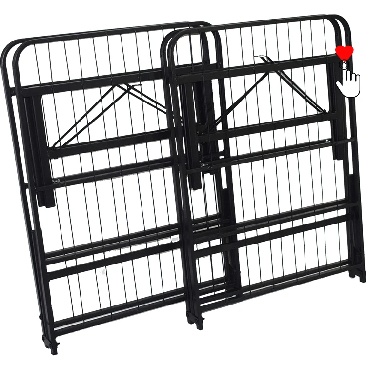 2020 Top online buy double frame black wrought iron bed