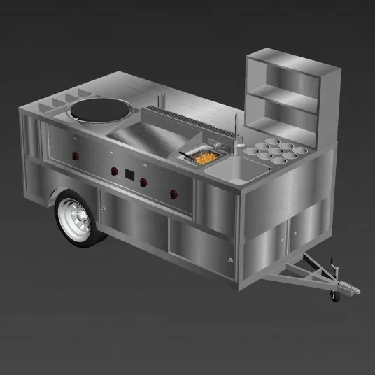 hot dog cart with grill and refrigerator deep fryer cart snack machine deep frying cart