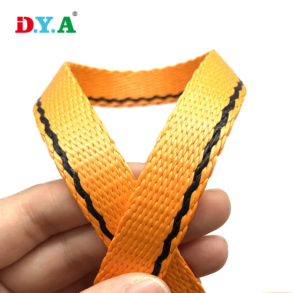 Custom heavy tenacity UHMWPE strap colored flat dyneema webbing for sling