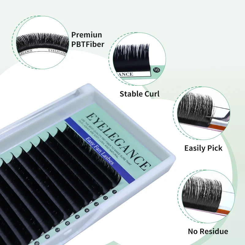 Wholesale Private Label Volume Korean Silk Russian Easy Fan Cashmere Lash Extension Trays