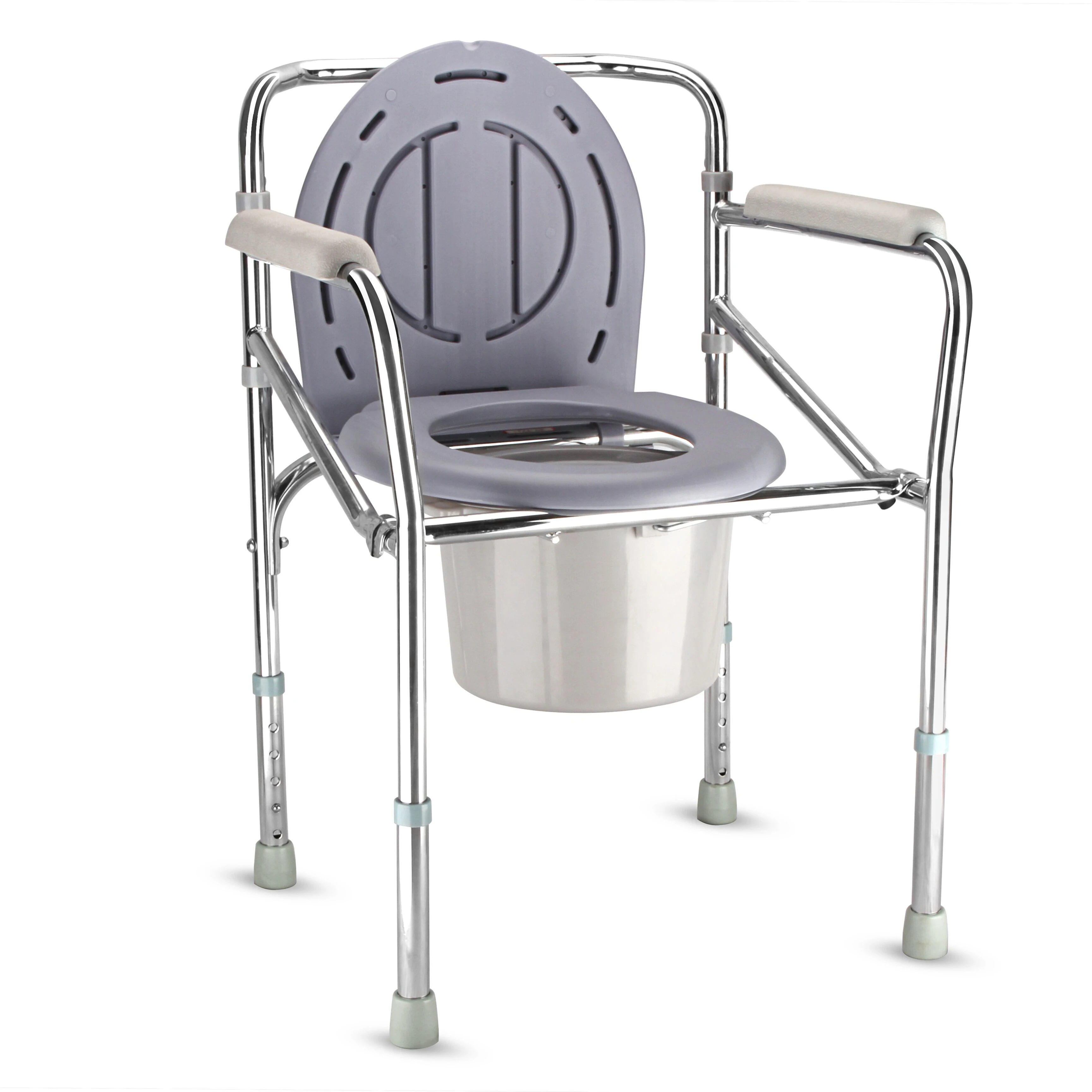 China Factory Price Portable toilet Commode Toilet Chair for Elderly with Drop-Down Armrest bedside Commode Chair