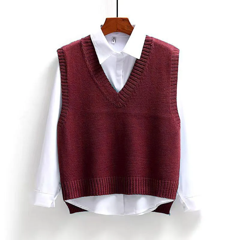 Качественный женский свитер дизайнерский Топ жилет с v-образным вырезом Трикотажный Хлопковый Женский вязаный без рукавов из спандекса индивидуальный