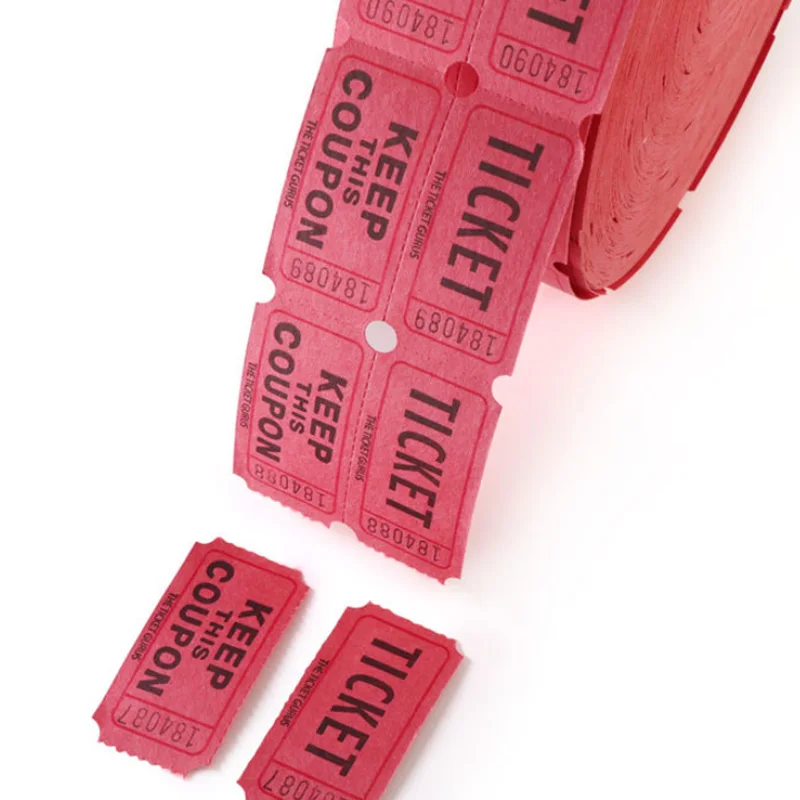 Red, Blue,Green,Yellow  2000 pcs Drawing Jumbo Double Cheap prices Raffle Ticket Roll