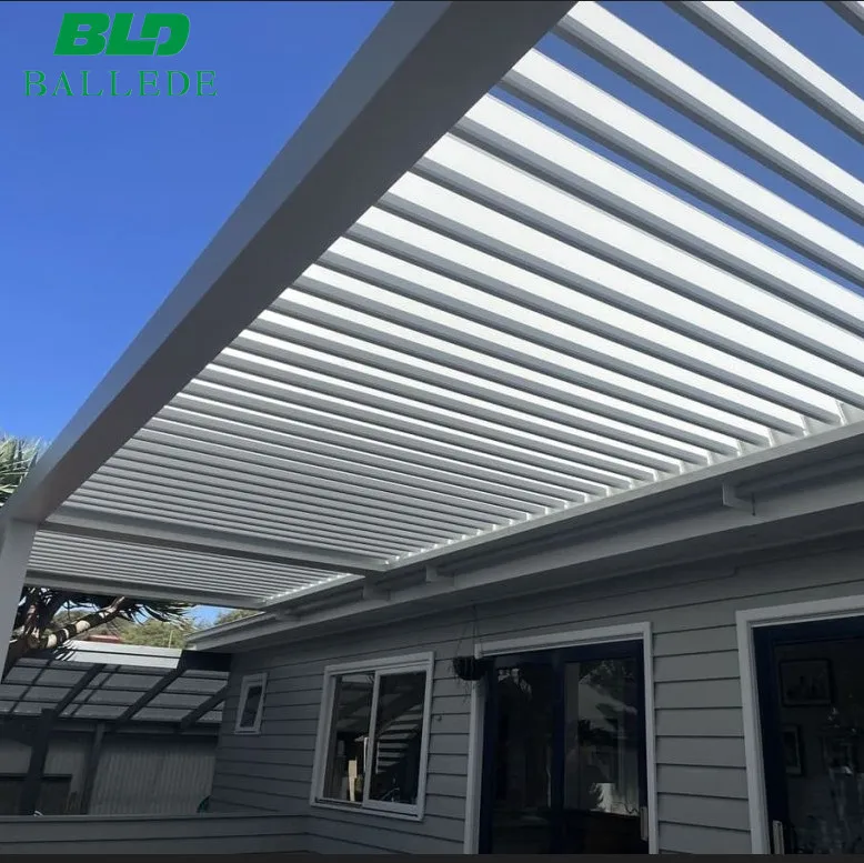 High-End Motorized Aluminum Pergola Roof Kit Patio Cover with Motorized Roof System