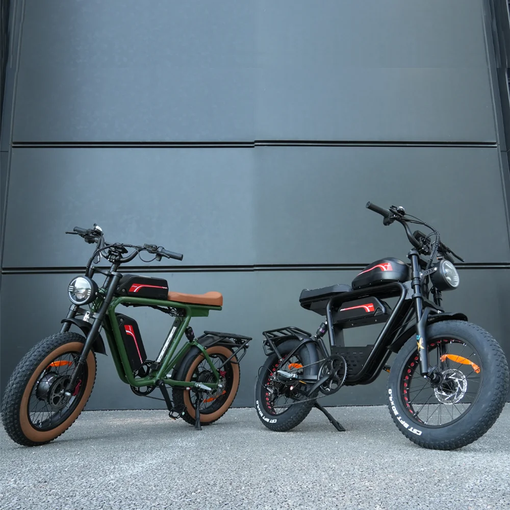 Yeasion Long Range Fat Tyre 20x4 Electric Hybrid Bike Fast Electric Road Bike Full Suspension 1000w Dual Battery 48v 57ah 200km