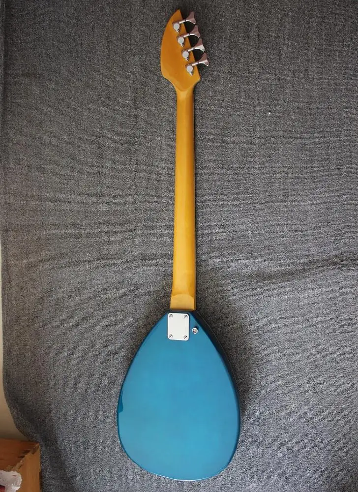Weifang Rebon 4 String Teardrop electric bass guitar in blue colour