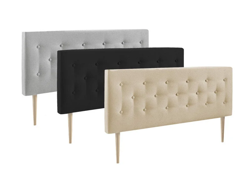 Factory wholesale simple soft bag double bed headboard economic back-to-back fabric natural solid wood foot bed headboard