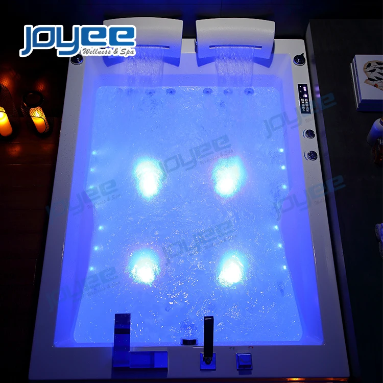 JOYEE новый стиль 2 двухместная гидромассажная Ванна на открытом воздухе джакузи функцией водоворота шеи с водопадом парой теплых