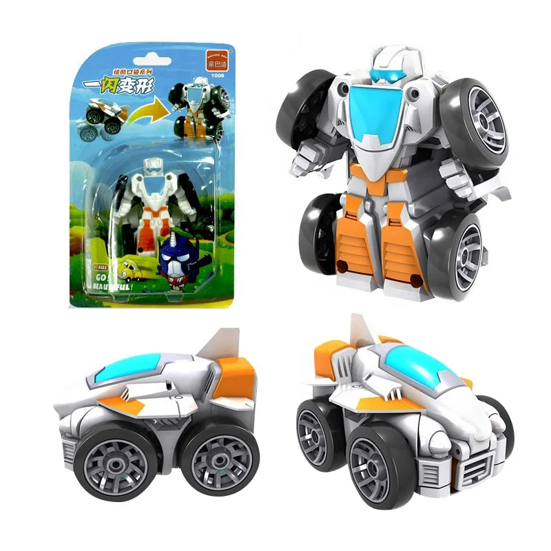 Best Selling Kids Car Transform Robot Toy Wholesale Child Easy Deform China Plastic Deformation Robot Toy Car Factory Supply