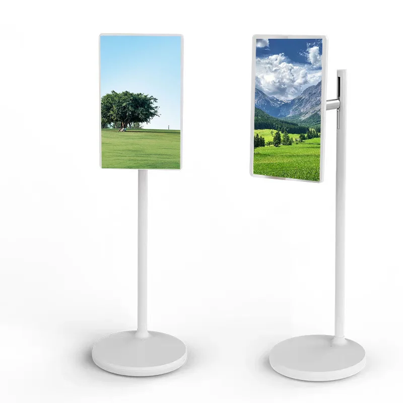 32-Inch Movable Rechargeable LCD Digital Signage Monitor Portable Touch Screen Smart TV Advertising Portable TV Advertising