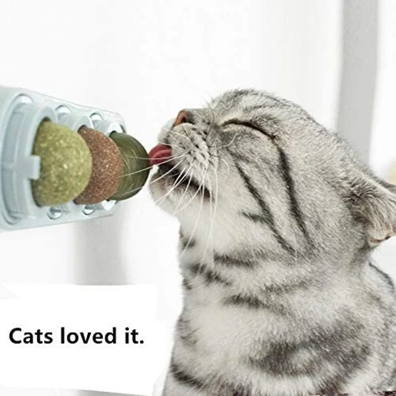 
Catnip Toys for Cats Toys Catnip Edible Balls Natural Rotatable Licking Treats Toys 