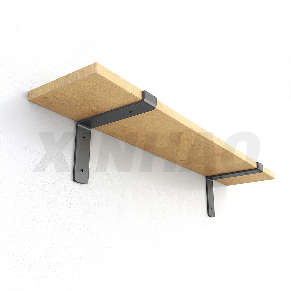 Wholesale Furniture Hardware Durable Industrial Black Metal Shelf Bracket