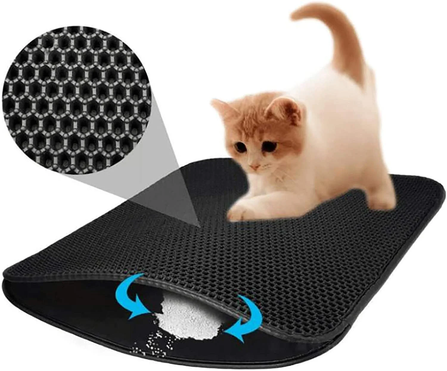 Cat Litter Mat Litter Trapper Size Honeycomb Double-Layer Design Waterproof Proof Material 2-Layer Sifting Easy