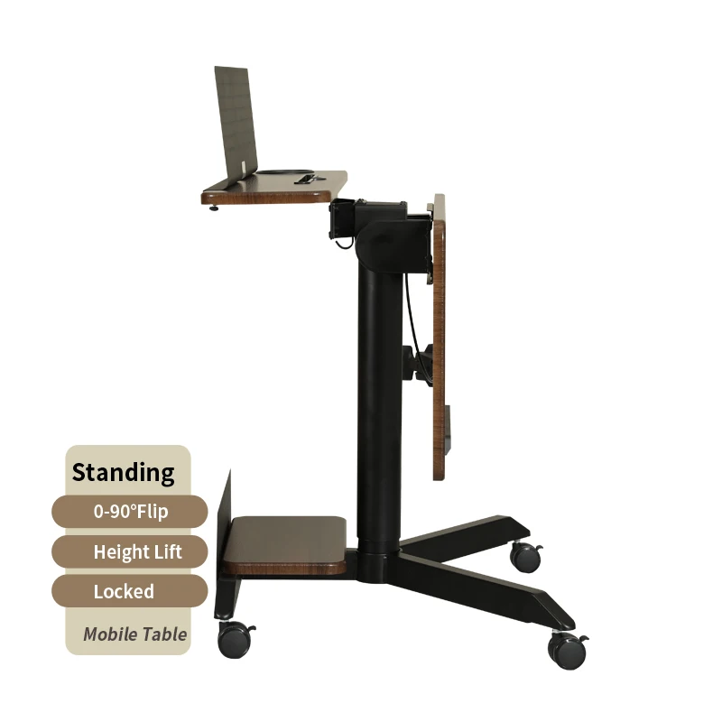 Ada Manufacturer Mobile Gas Spring Standing Flipper Desk Pneumatic Height Adjustable Flip Training Table