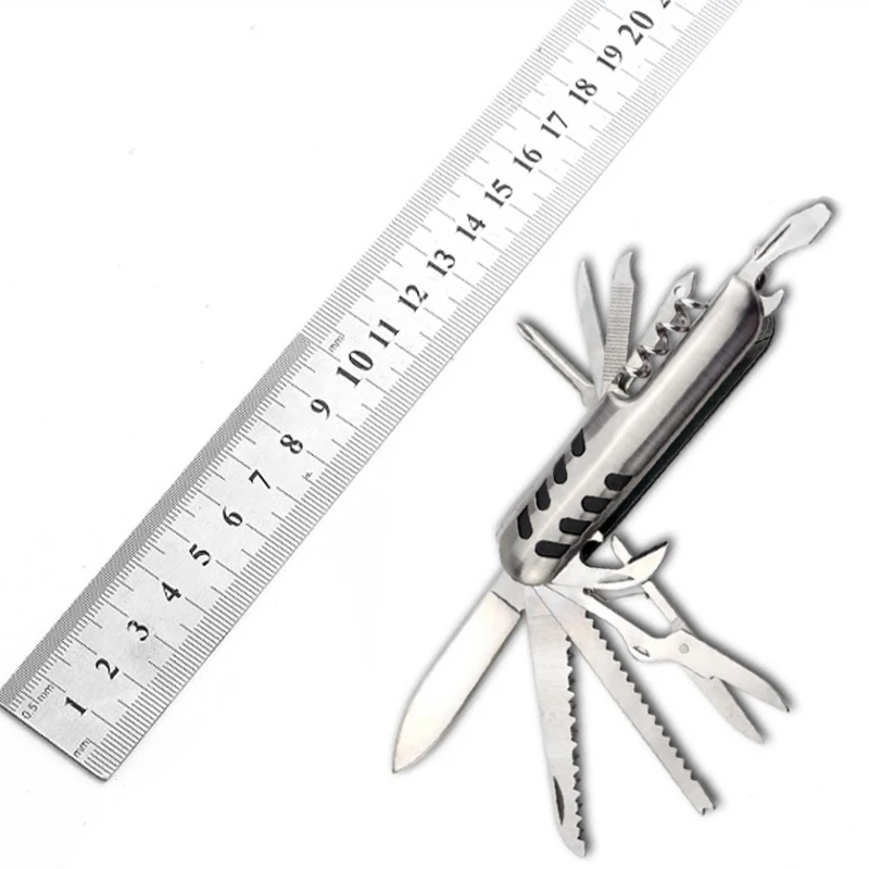 11 in 1 Stainless Steel Multifunctional Knife Multi-Tools Folding Pocket Knife Swiss Knife For Outdoor Camping
