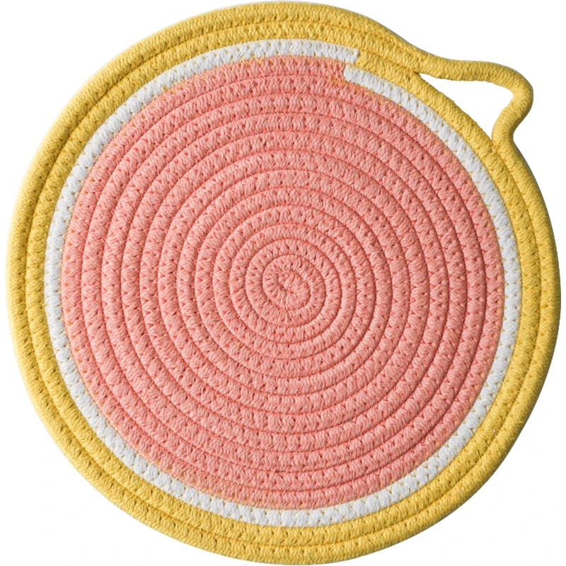cotton place mats for kitchen table round logo customized place mats table mat dinner pad anti-slip heat resistant home decor