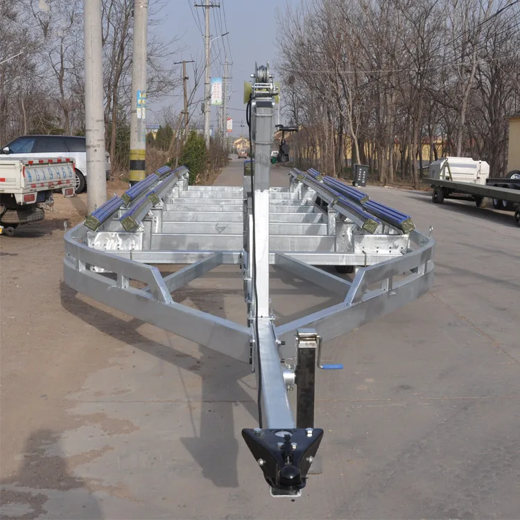 customized 41 foot length three axle galvanized boat trailer