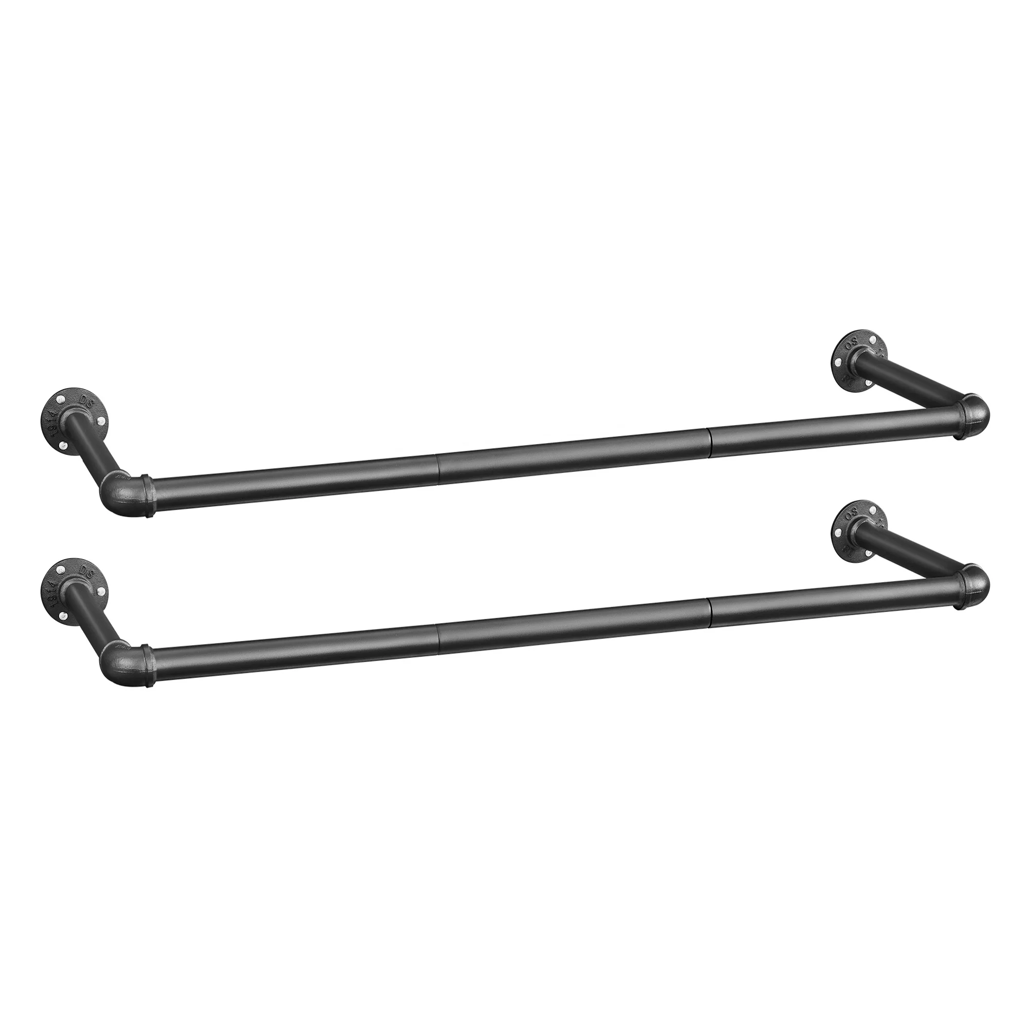 Сберегающий пространство U-образный подвесной рельс SONGMICS Ретро промышленный стеллаж для одежды настенный