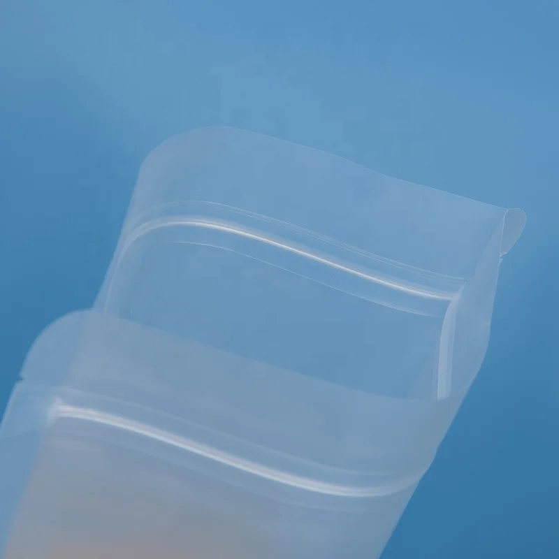 Ziplock Stand Up Food Starch Packaging Matte Plastic bean Pouch transparent Bag