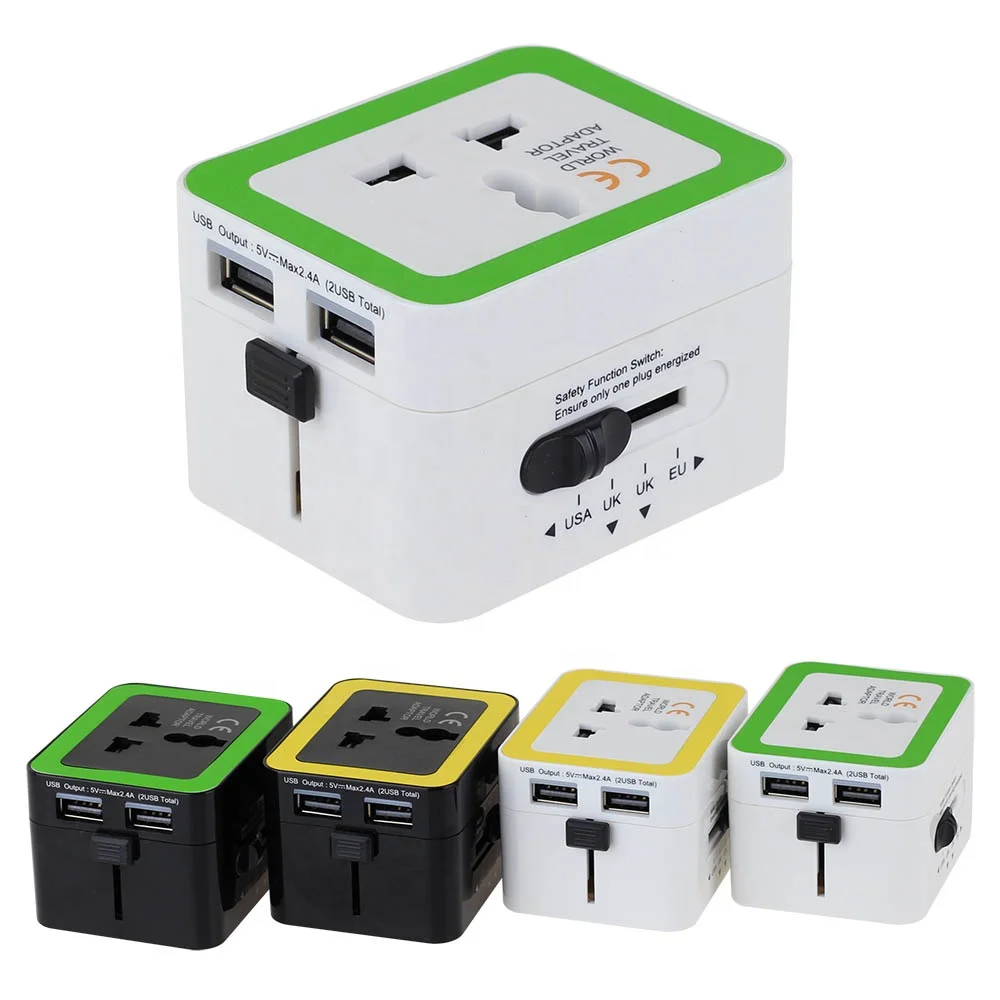 
Wonplug Universal AC Power Converter Travel Adapter with USB 12 Months Plug in CE ROHS 6A 5v/2400ma 100-250V Non-grounding Wonplug Universal AC Power Converter Travel Adapter With USB