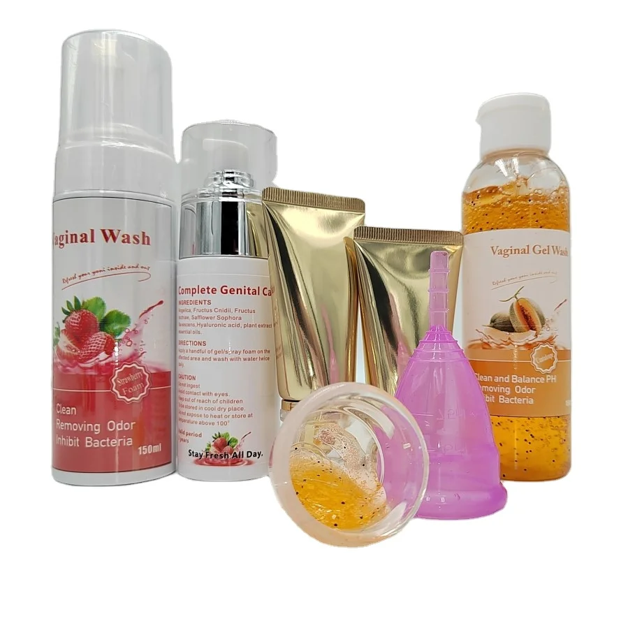 8 Kinds of flavors in stock for menstrual cup cleaner wash menstrual cup and women menstrual wash cup