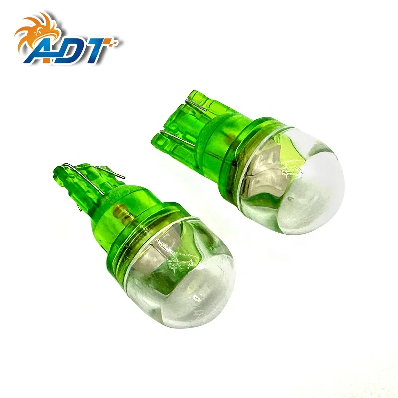 ADT Transparent base insert t10 194 #555 2Leds 5630SMD clear ac dc led 6.3 volt Pinball Machine LED Lamps Green