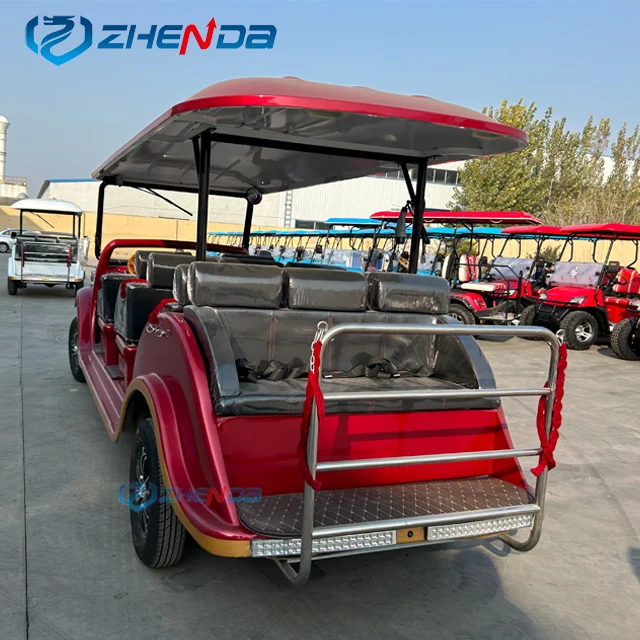 Classic Car Red Sightseeing with AC Resort Amusement Vintage Buggy