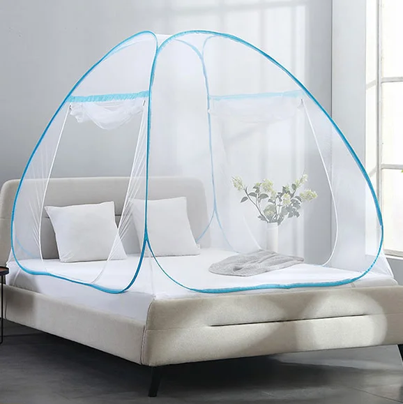 Outdoor camping Trip foldable portable pop up bed mosquito net mongolia mosquito net encrypted for 2 doors