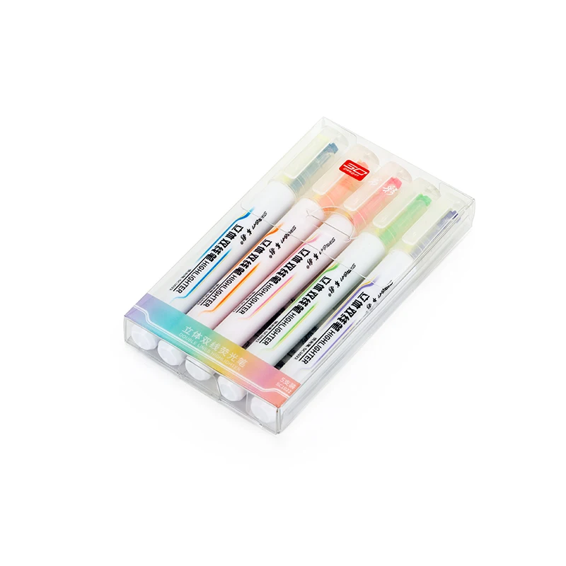 Wholesale Quick Drying Double Chisel Tip Colours Pen Marker Highlighter