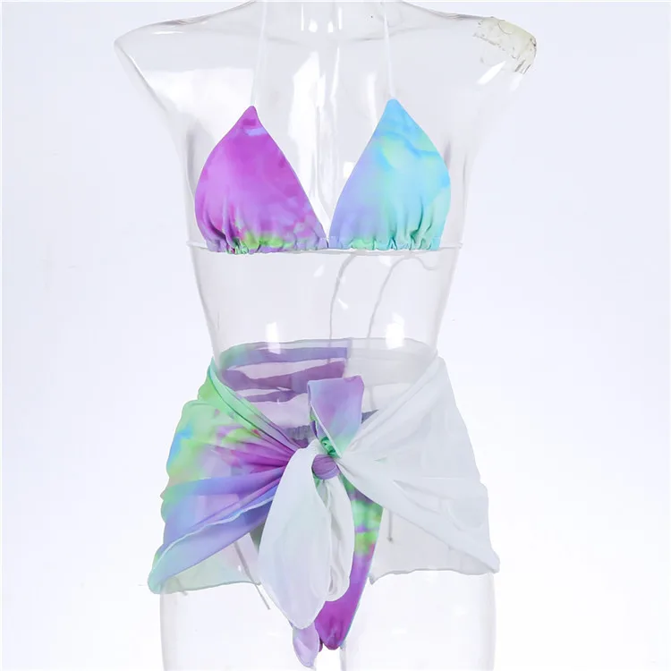 Very New Style 3 Piece Sexy Swimwear Women Tie Dye Brazil Bikini
