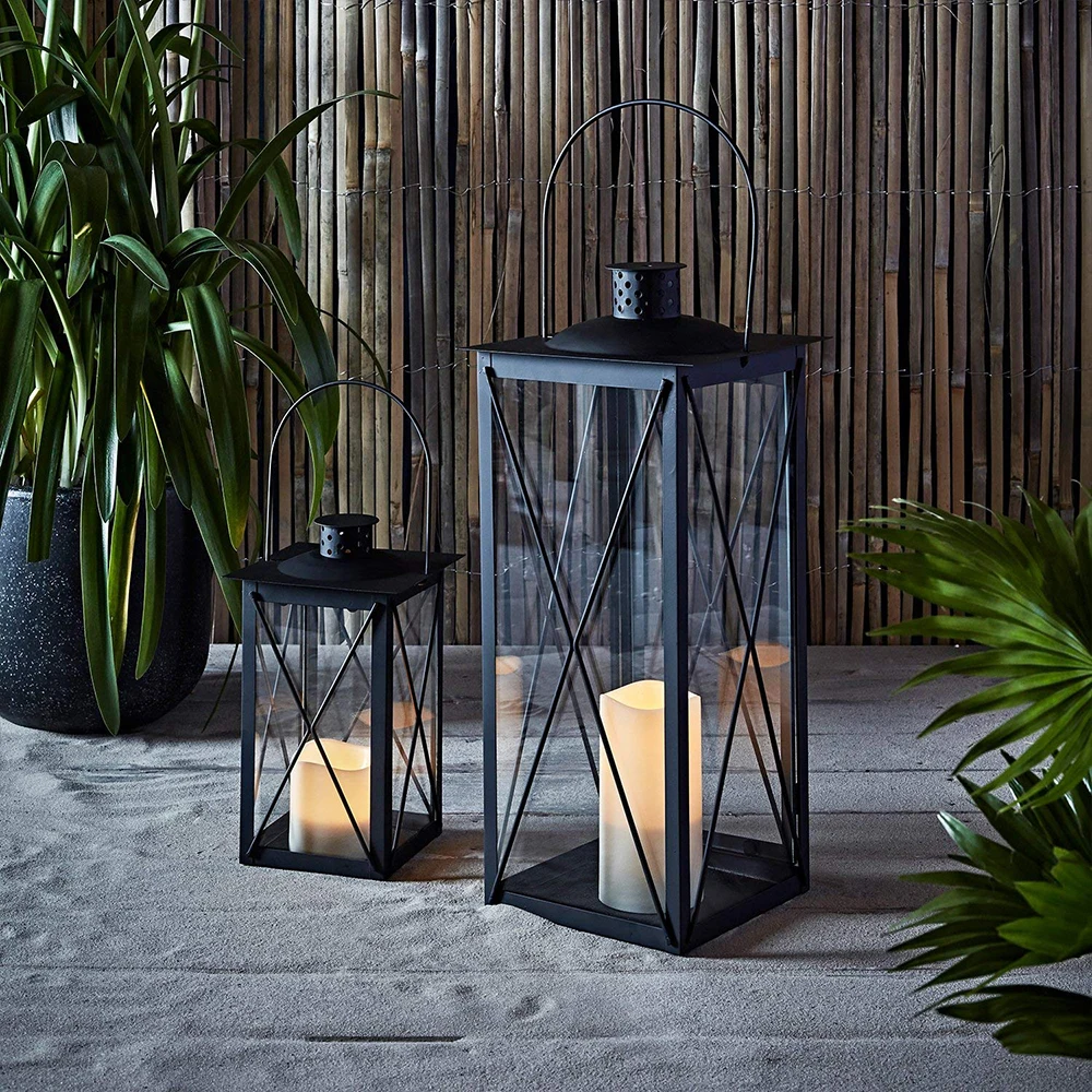 
black metal hanging lantern candle holder memorial candle lantern 