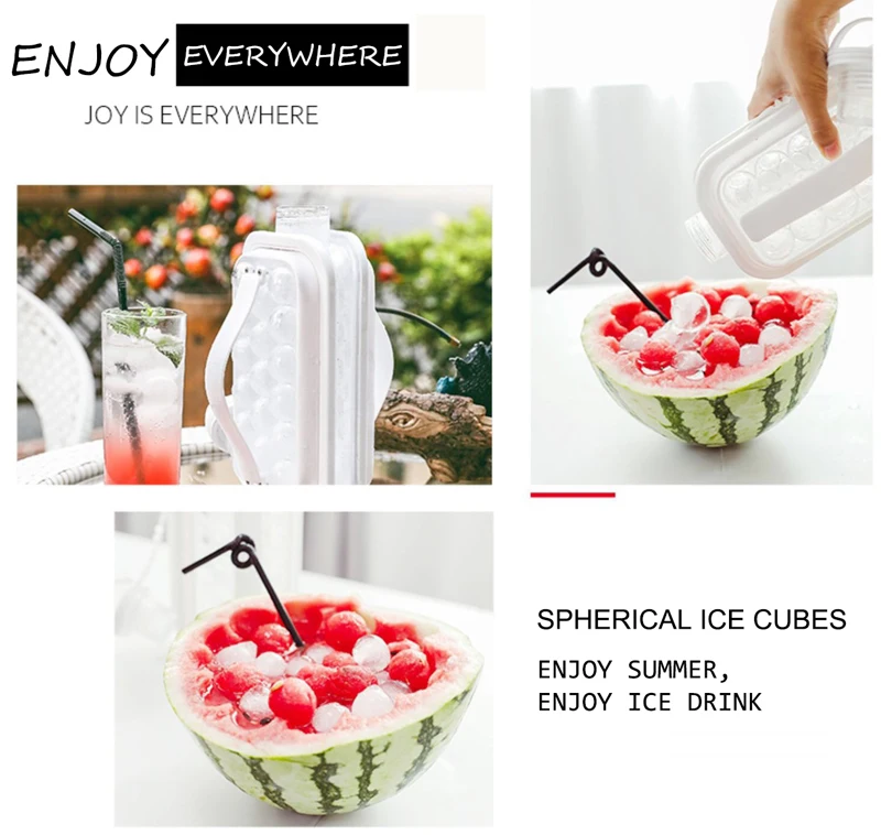 Премиум 2 в 1 портативная многоразовая посуда «сделай сам» для напитков, коктейлей, молочного чая, кубиков, круглая, Прозрачная форма для льда