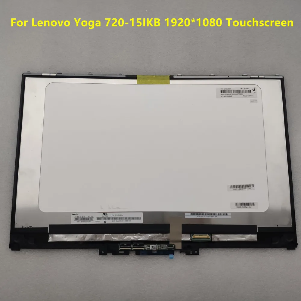 Laptop LCD Touch Screen Assembly With Frame 5D10N24289 N156HCE-EN1 NV156FHM-N61 For Lenovo Yoga 720 15IKB