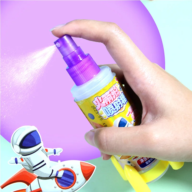 New Design Toy Candy Magic Jam Mixed Fruity Sour Liquid Candy Super Rocket Styling Spray Candy