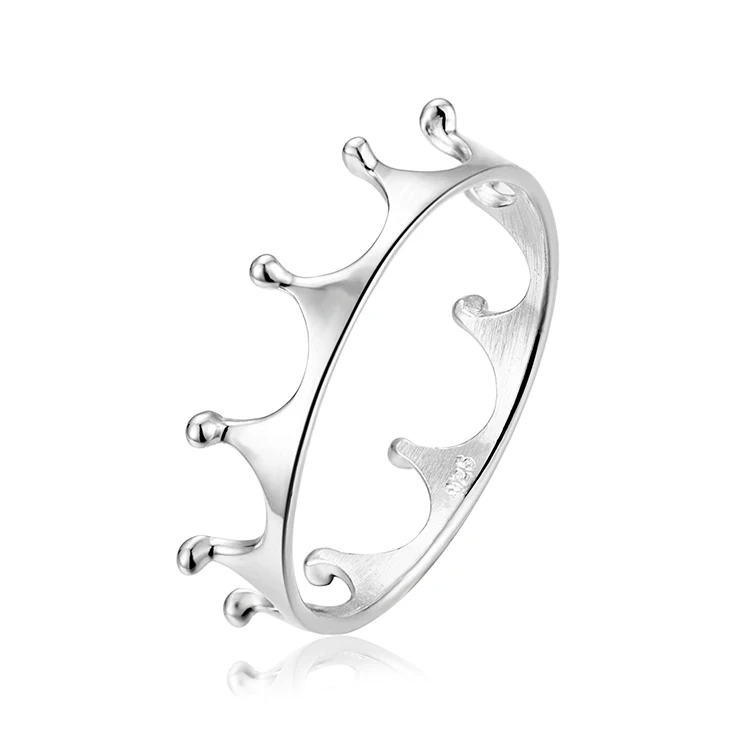 Fashion Dainty Crown Ring Girls Silver Jewelry Ring 925 Sterling Silver Rings Women