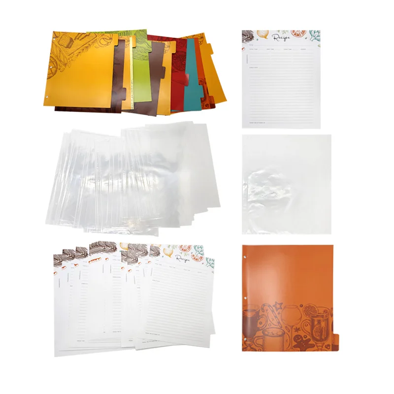 Custom Design 3 Ring Full Page Recipe Book Binder  Page Protectors And 6 Dividers For Family Recipe Organizer