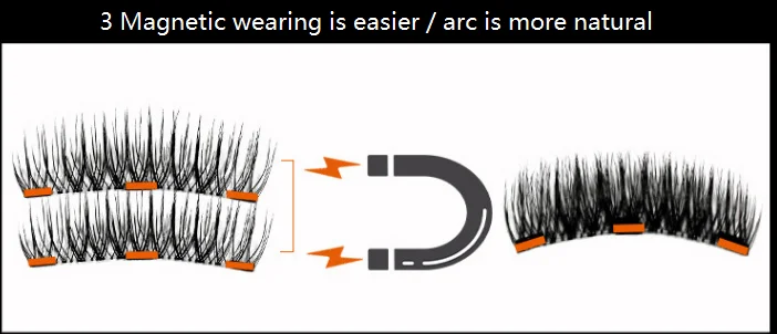 Double magnet false eyelashes glue-free pure handmade 3d magnetic artificial mink eyelashes