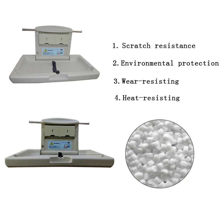 
Wall Mounted New Design ABS Plastic Folding Portable Baby Changing Station Table Dresser 