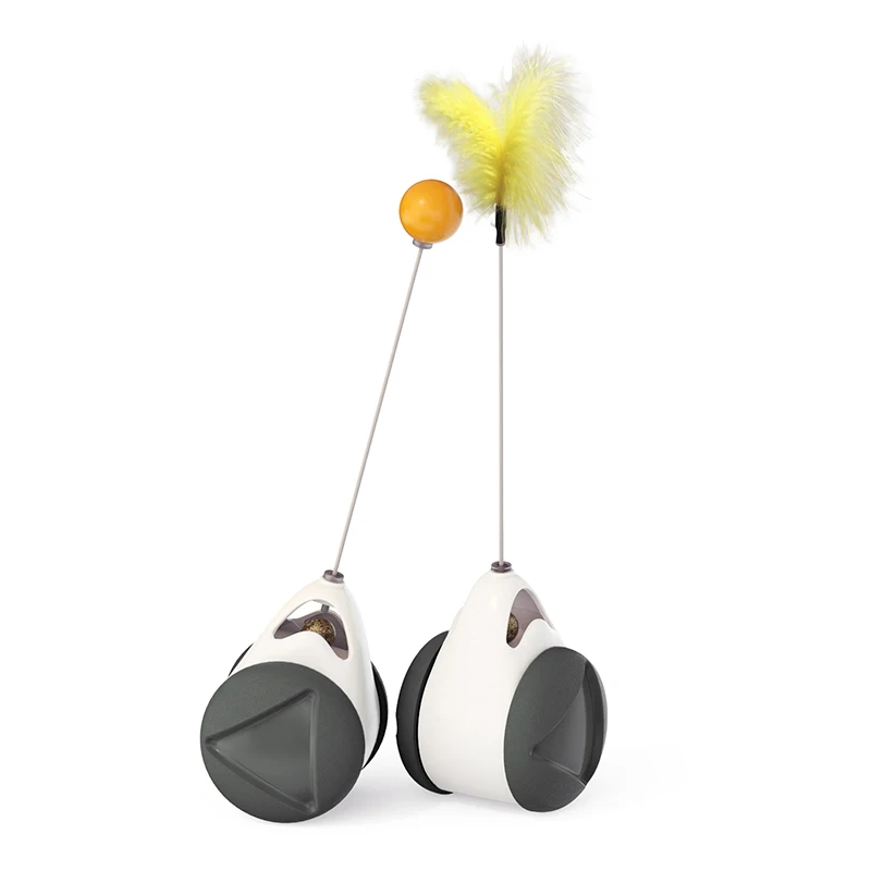 Interactive Cat Scratcher Toy Feather Sponge Ball Rotating Tumbler Rolling Swing Scratching Balls Pet Products