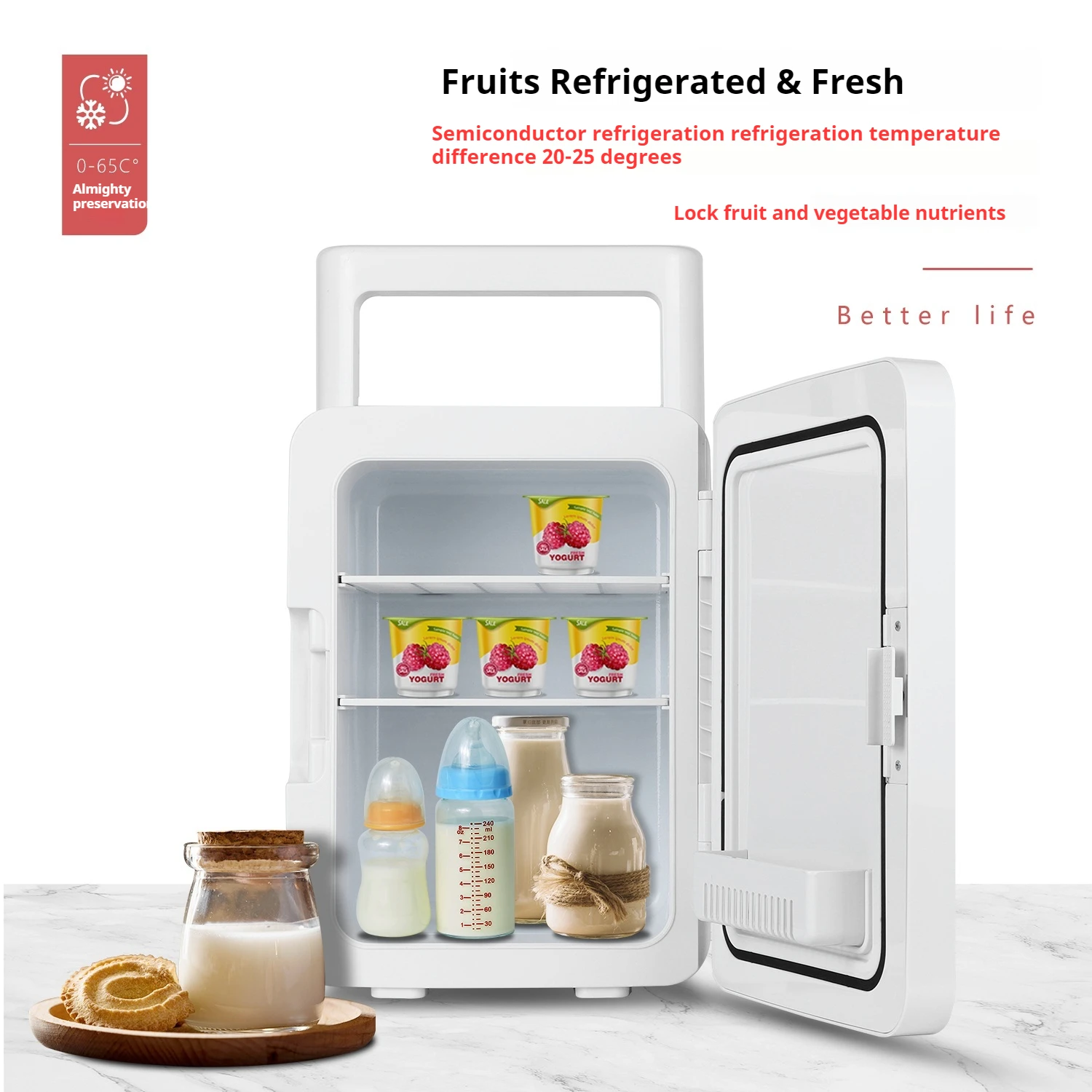 Wholesale 12L Portable Cosmetics fridge Mini fridge with intelligent digital display and temperature control