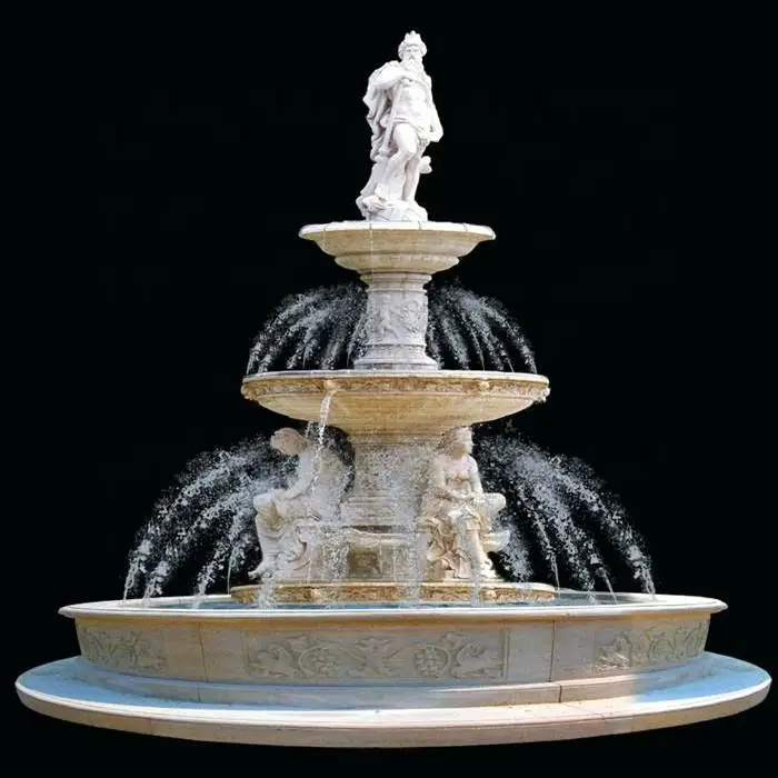 Large Decorative Outdoor Garden Landscape Stone Marble Tier Water Fountain For Sale