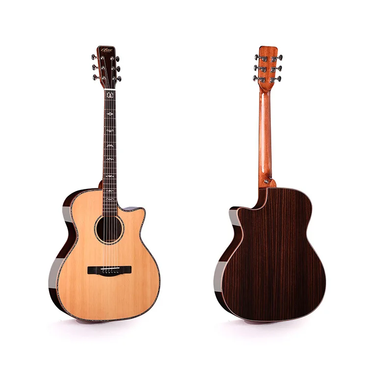41' Top single Red pine wood guitar polishing GA shape rose wood back acoustic guitar wholesale