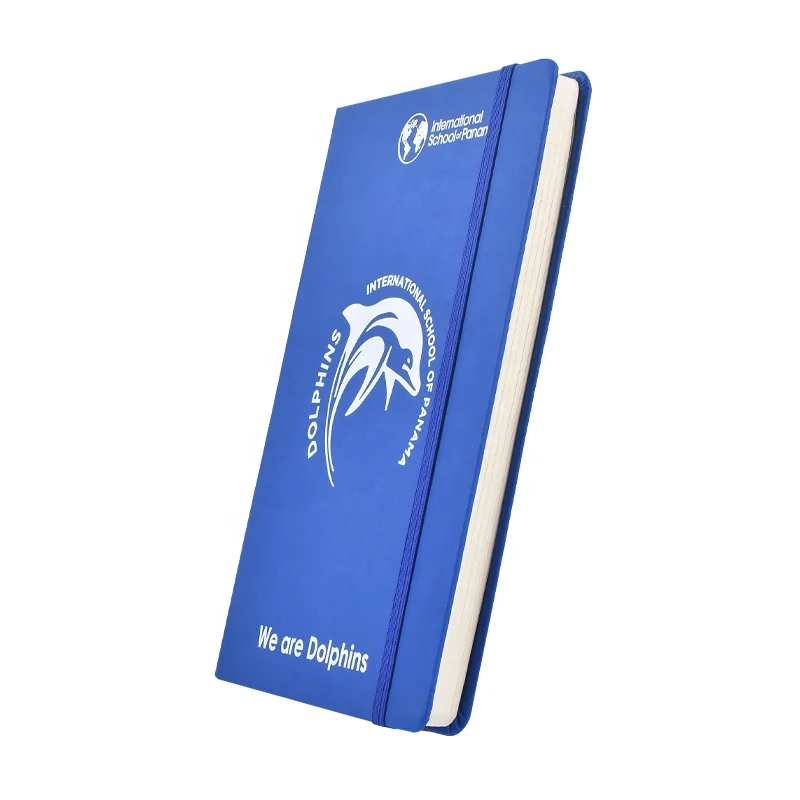Персонализированный блокнот Jornals в жесткой обложке с напечатанным логотипом на эластичном ремешке дневник синий A5 кожаный блокнот на заказ