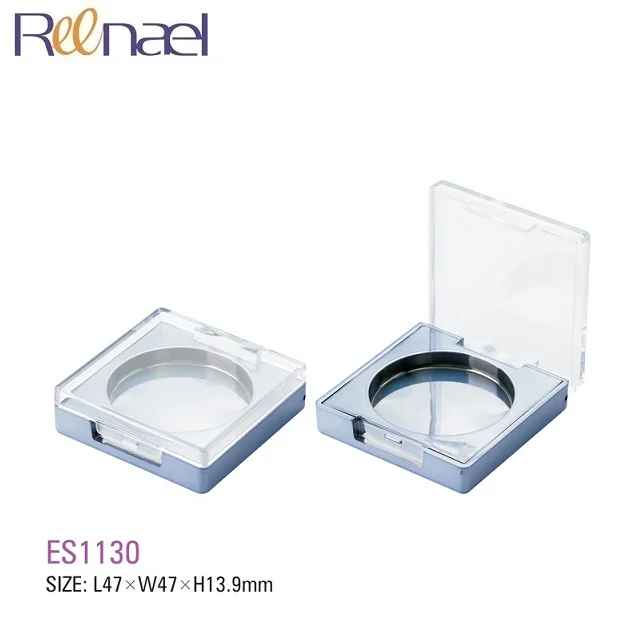 Deluxe 2g 4g 5g cosmetic packaging square blusher case with clear lids eye shadow jar