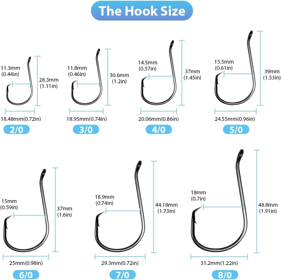 Saltwater Steel Circle Hook Rigs,Octopus Offset Fishing Hooks Leader Wire for Catfish Bass