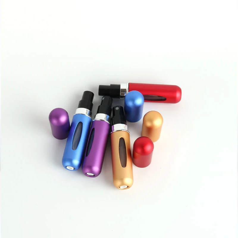 Stock Bottom Filling 5ml Mini Refillable Perfume Bottle Travel Size Colorful Spray Bottle Pump Perfume Bottle